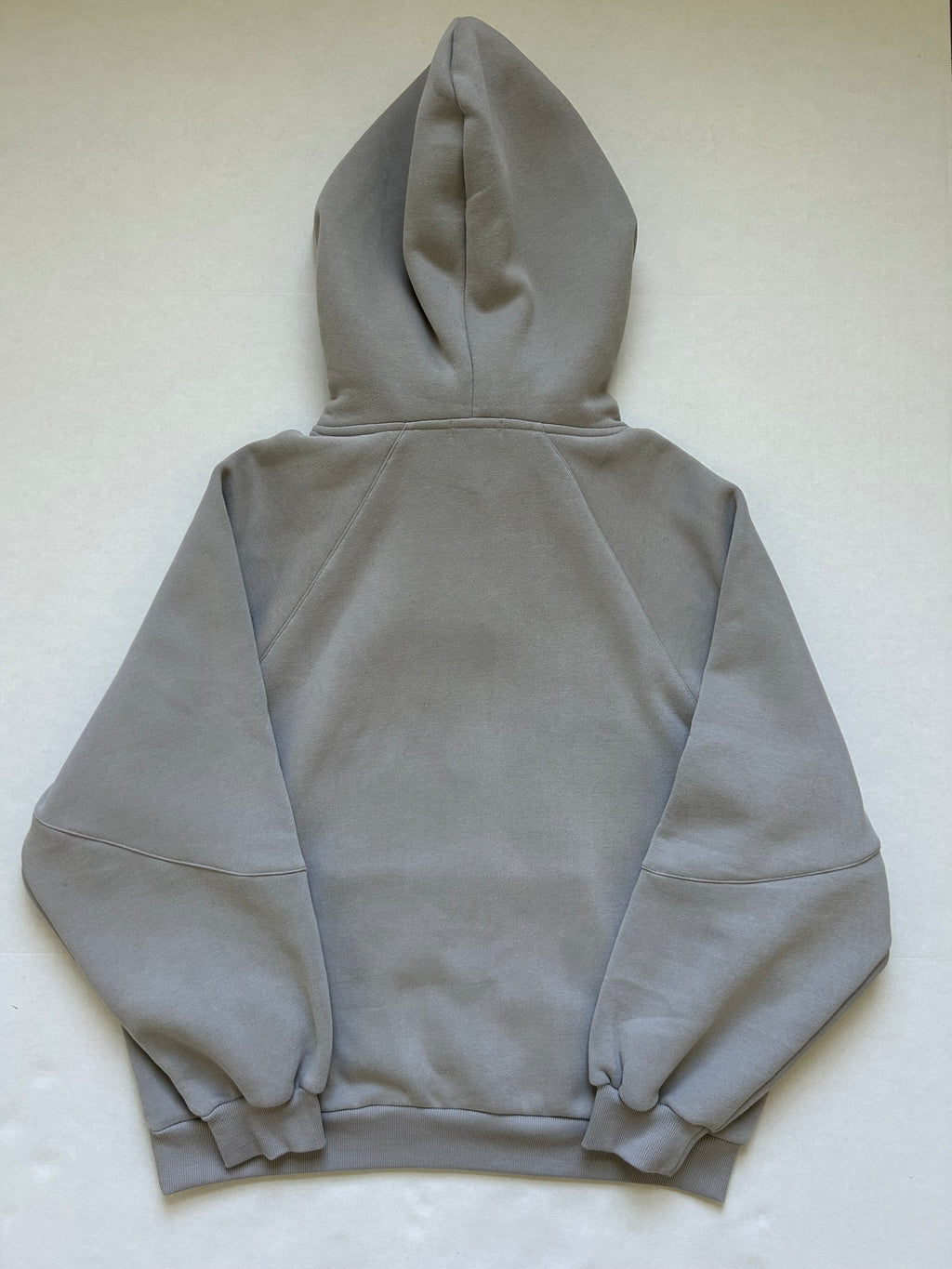 Tie Hoodie in Light Gray