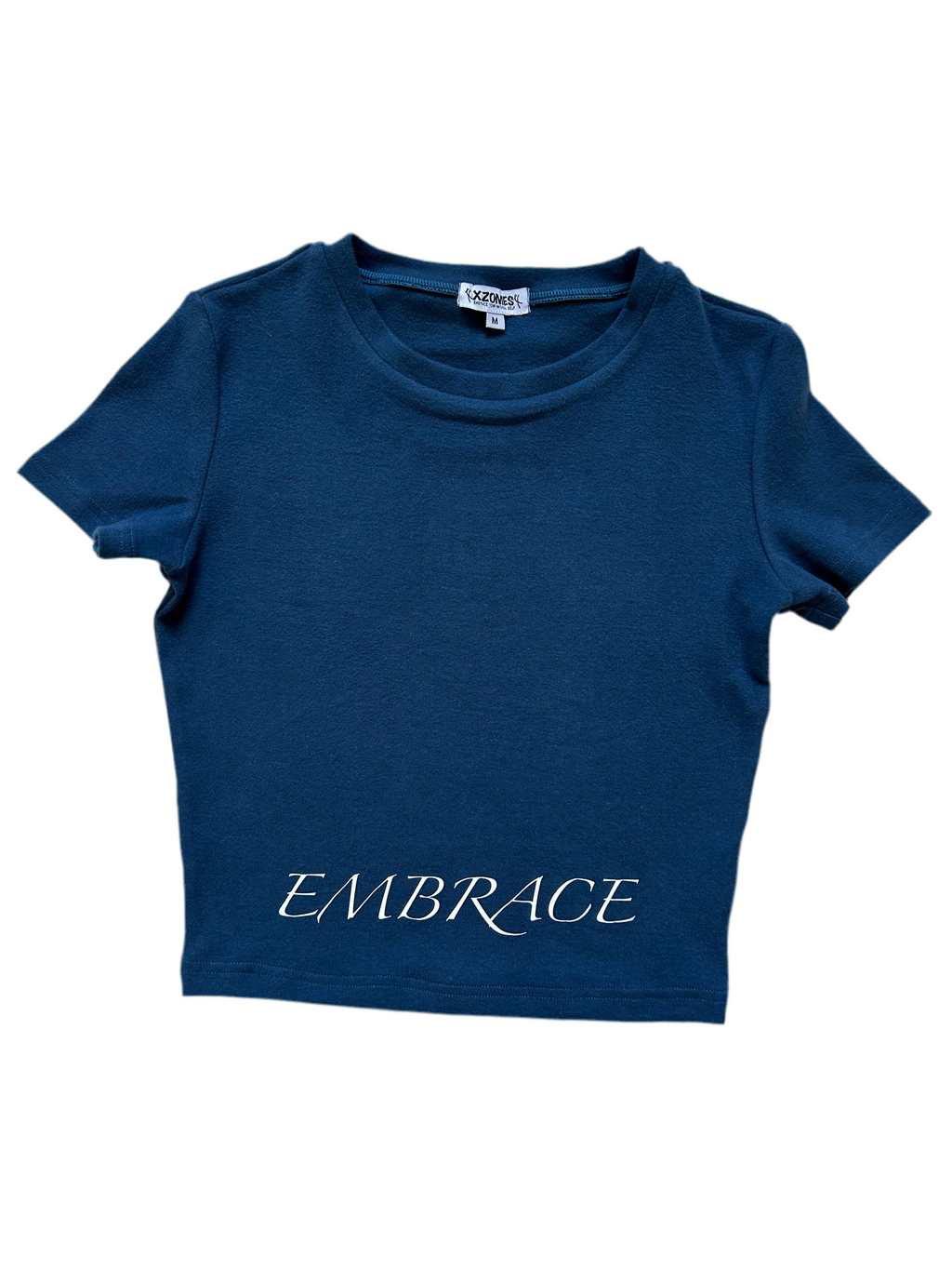 Slogan Crop Top in Navy