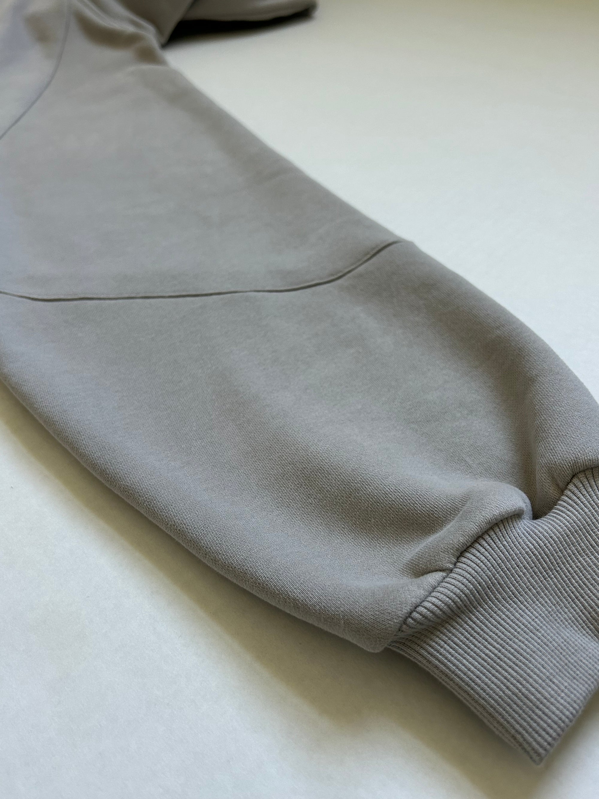Tie Hoodie in Light Gray