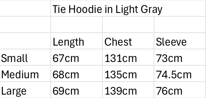 Tie Hoodie in Light Gray