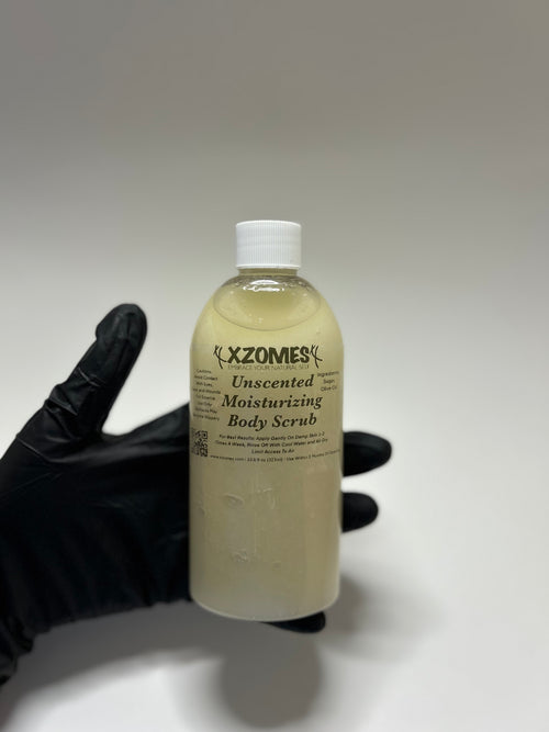 All-Natural Unscented 10.6 fl oz (323ml) Body Scrub ~ Oval Bottle ~ Twist Cap ~ XZOMES