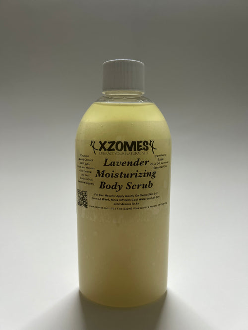 All-Natural Lavender 10.6 fl oz (323ml) Body Scrub ~ Oval Bottle ~ Twist Cap ~ XZOMES