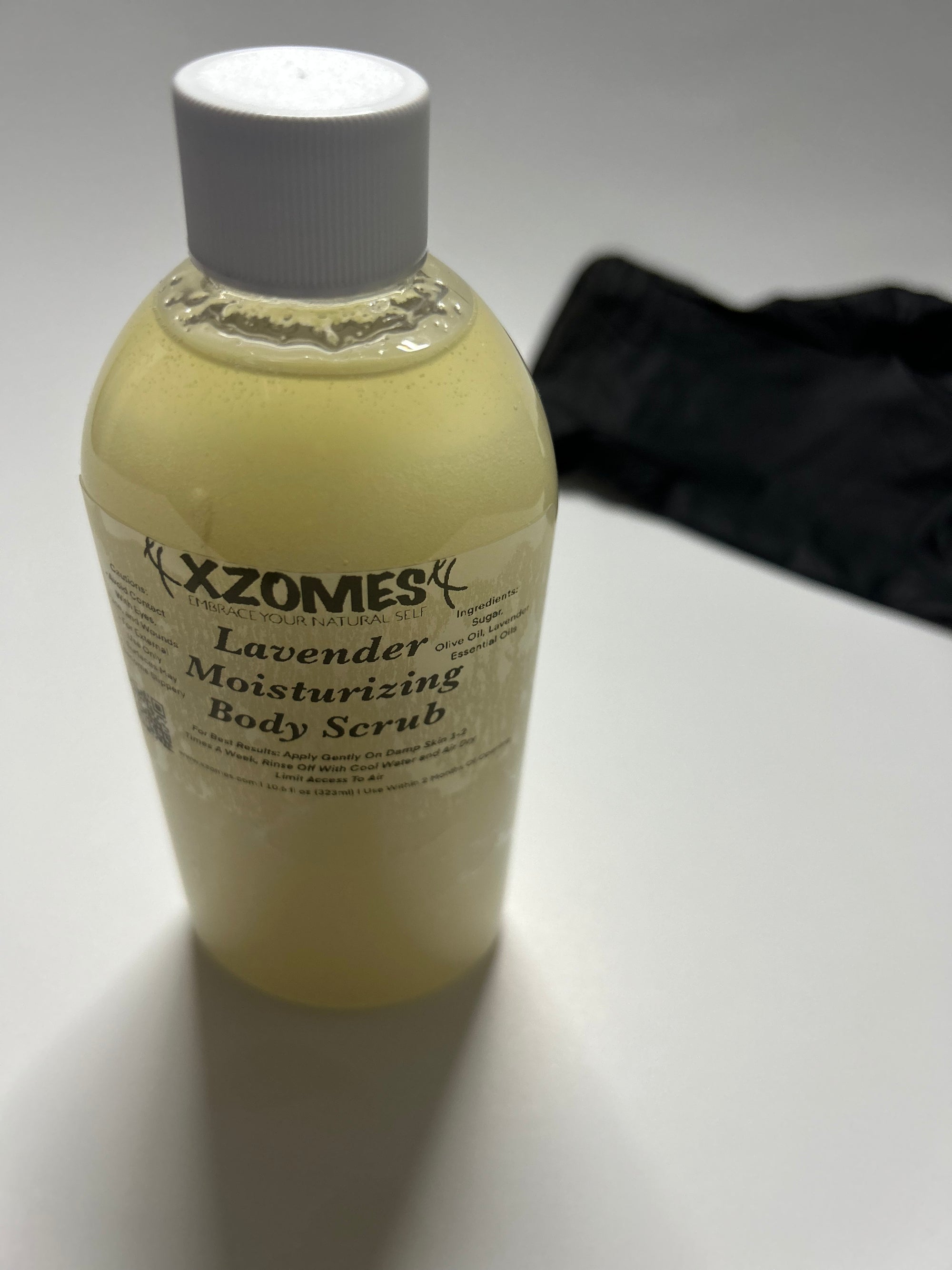 All-Natural Lavender 10.6 fl oz (323ml) Body Scrub ~ Oval Bottle ~ Twist Cap ~ XZOMES